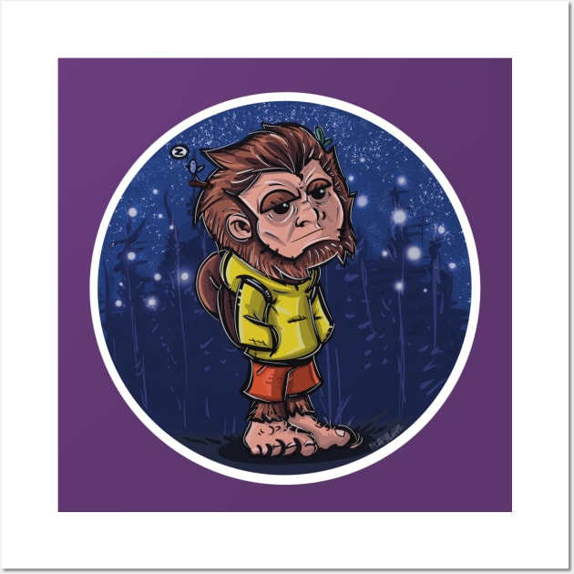 Bigfoot Stargazing Wall Art by BoldLineImages18